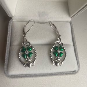 Sterling Silver Shamrock Earrings